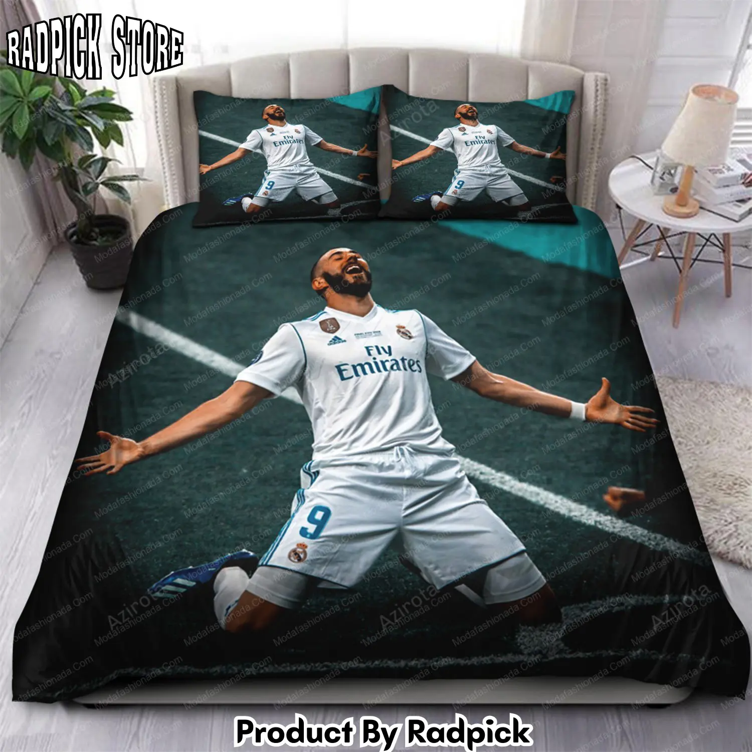 Radpick benzema legend real madrid laliga 08 bedding sets rp3278397